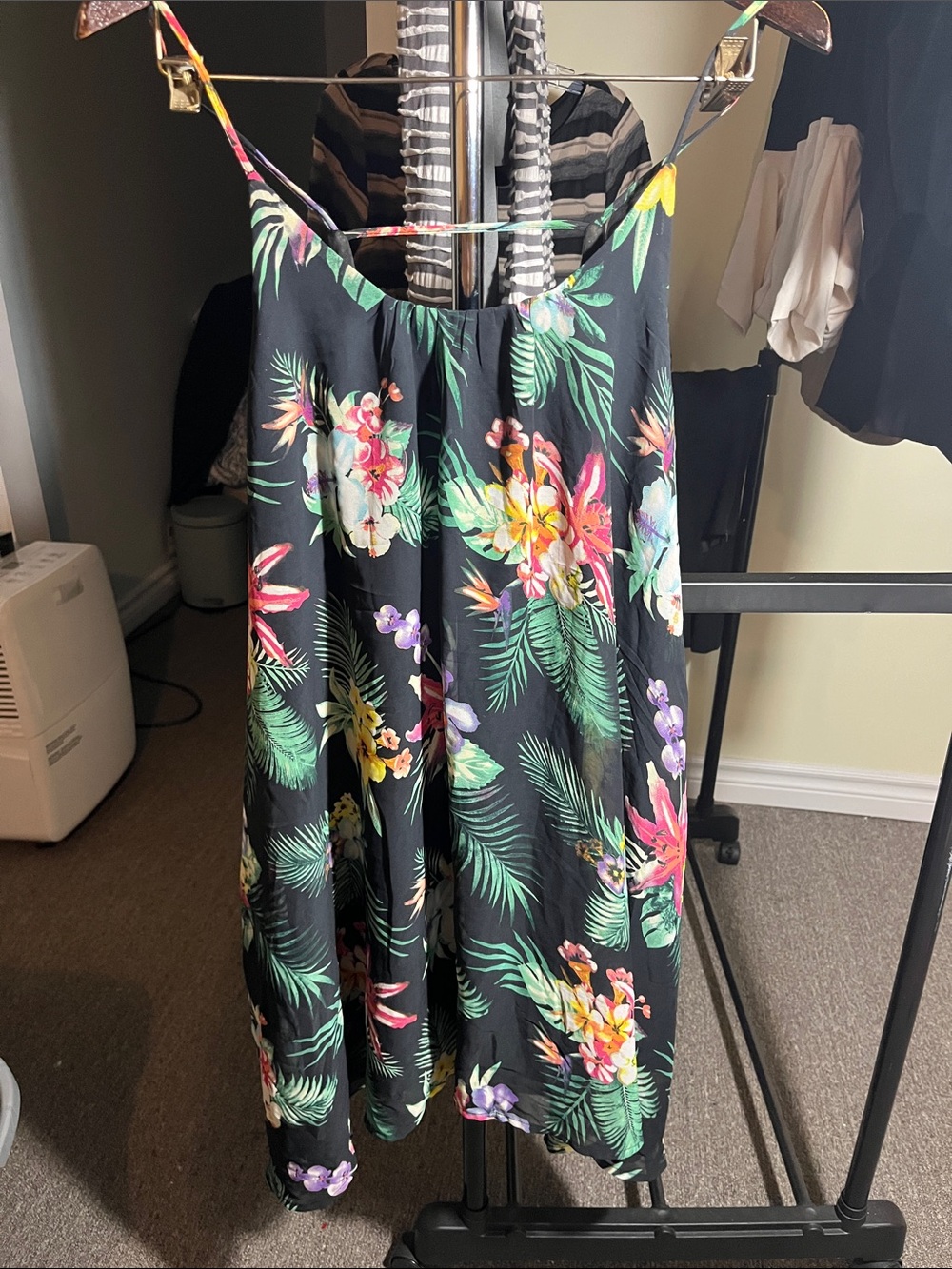Women’s Black Tropical Floral dress